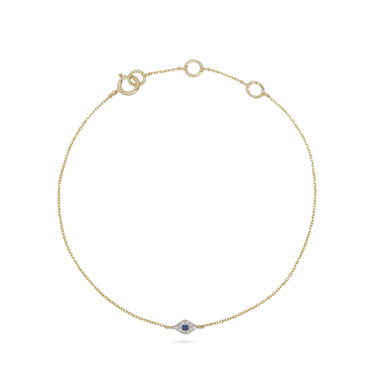 stone and strand Mini Pave Diamond Evil Eye Bracelet