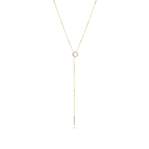 Stone And Strand Pave Diamond Open Circle Lariat Necklace