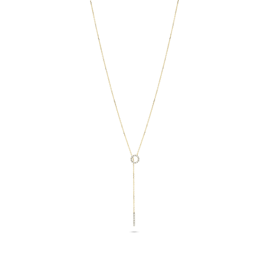 Stone And Strand Pave Diamond Open Circle Lariat Necklace