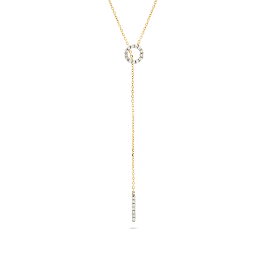 stone and strand Pave Diamond Open Circle Lariat Necklace