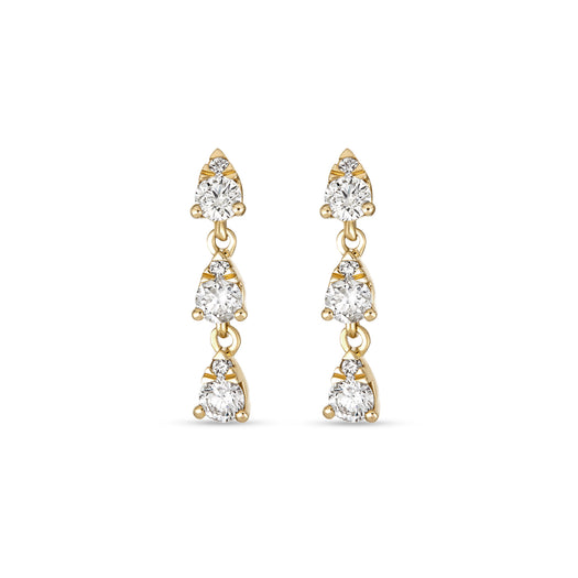 stone and strand Perfect Pear Diamond Drop Earrings