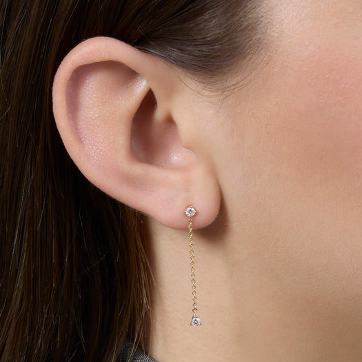 Stone And Strand Perfect Pear Diamond Line Drop Earrings