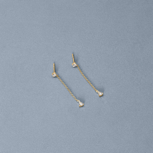 Stone And Strand Perfect Pear Diamond Line Drop Earrings