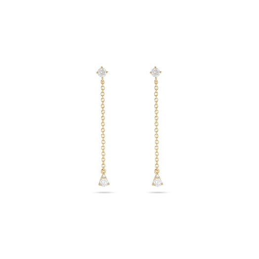 stone and strand Perfect Pear Diamond Line Drop Earrings