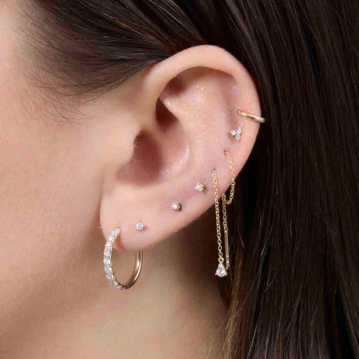 Stone And Strand Perfect Pear Diamond Threader Earrings