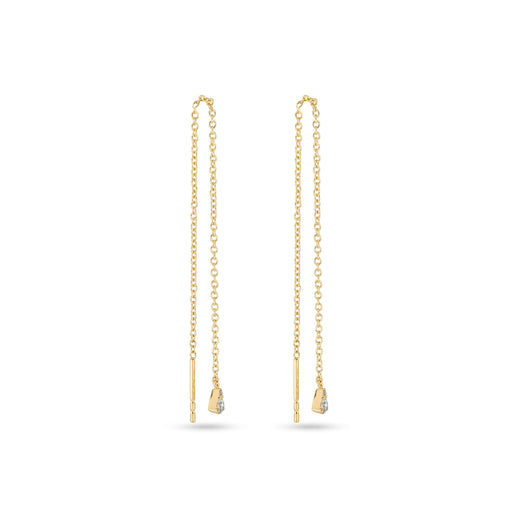 stone and strand Perfect Pear Diamond Threader Earrings