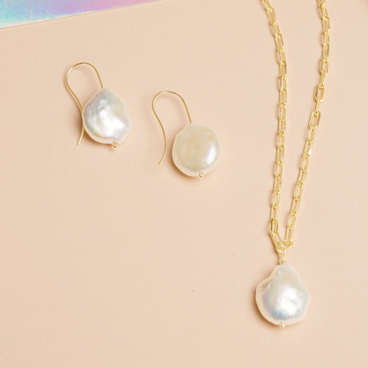 Stone And Strand Perfectly Imperfect Baroque Pearl Earrings