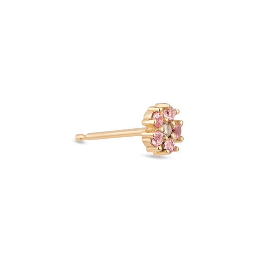 Stone And Strand Pink Sapphire And Diamond Flower Stud