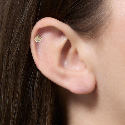 Stone And Strand Scallop Shell Flat Back Piercing Earring