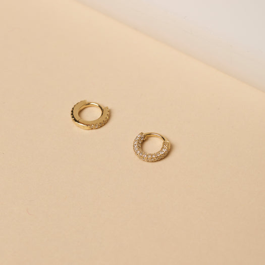 Stone And Strand Second Hole Teeny Round Micro Pave Eternity Diamond Huggie