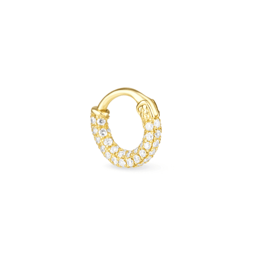 stone and strand Second Hole Teeny Round Micro Pave Eternity Diamond Huggie