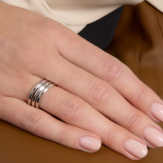 Stone And Strand Silver Knife Edge Stacking Ring Set