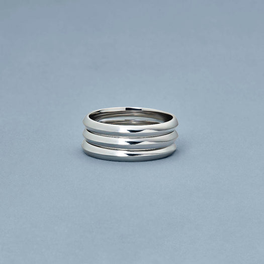 Stone And Strand Silver Knife Edge Stacking Ring Set