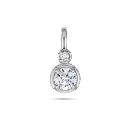 stone and strand Silver LAB-Created Round Diamond Bonbon Charm