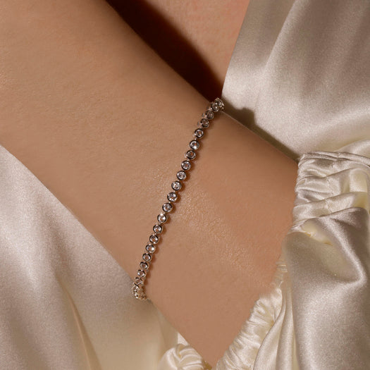 Stone And Strand Silver White Topaz Tennis Bracelet