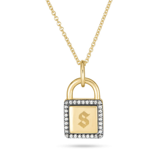 Stone And Strand Almost Forever Pave Lock Necklace