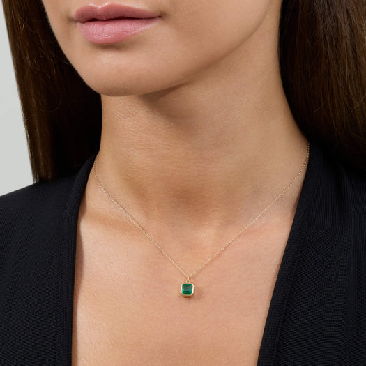 Stone And Strand Asscher Cut Emerald Luxe Necklace