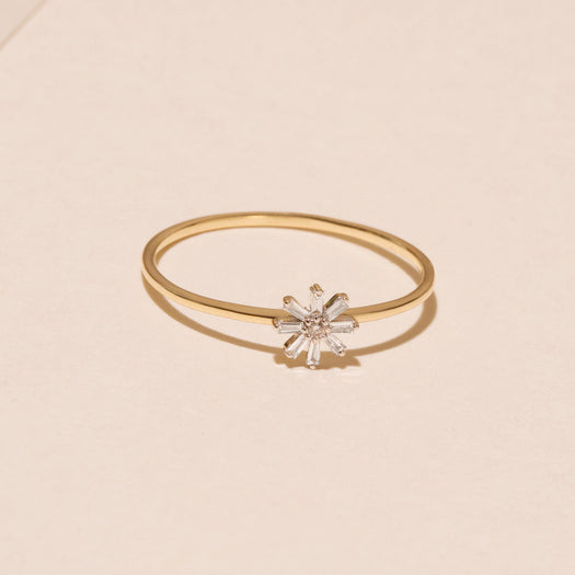 Stone And Strand Baguette Diamond Flower Ring