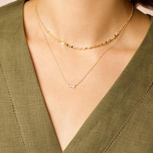 Stone And Strand Baguette Diamond Line Necklace