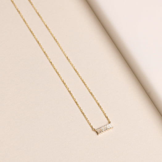 Stone And Strand Baguette Diamond Line Necklace