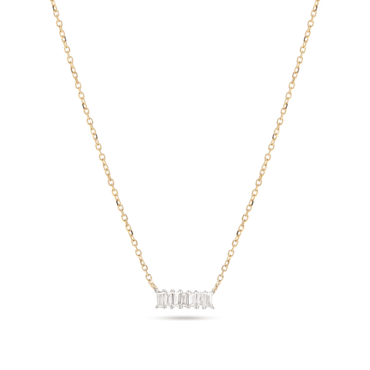 stone and strand Baguette Diamond Line Necklace