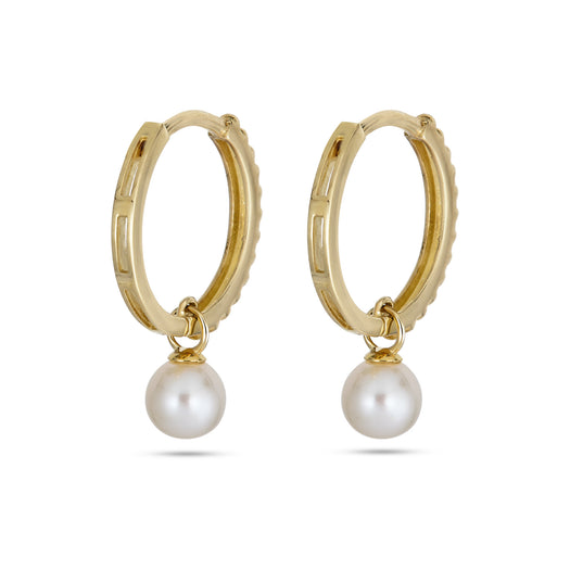 Stone And Strand Beaded Pearl Huggies