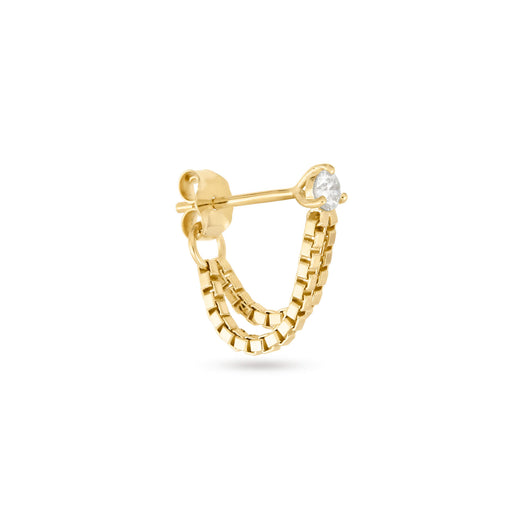 Stone And Strand Block Chain Front To Back Earring