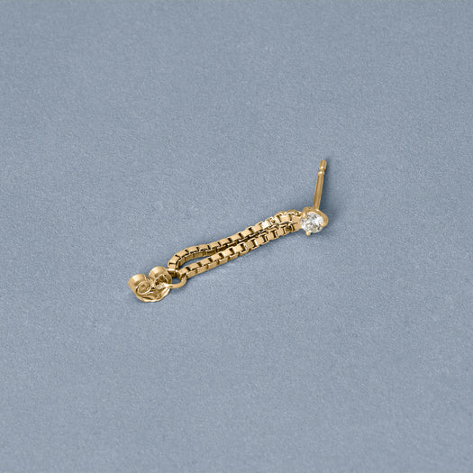 Stone And Strand Block Chain Front To Back Earring