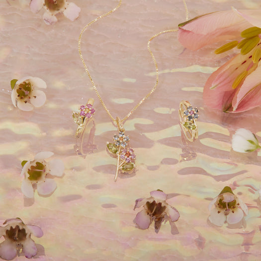 Stone And Strand Blue Wildflower Huggie