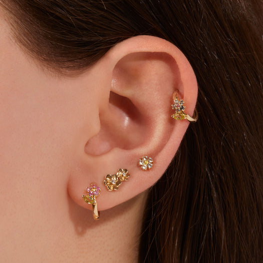 Stone And Strand Blue Wildflower Huggie