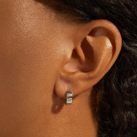 Stone And Strand Bold Silver Second Hole Huggies