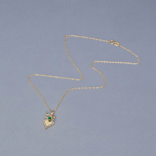 Stone And Strand Bow Nouveau Diamond Tag Necklace