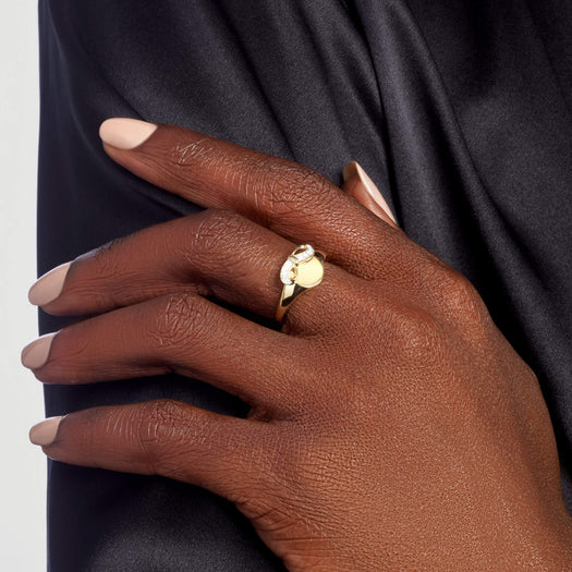 Stone And Strand Bow Nouveau Signet Ring