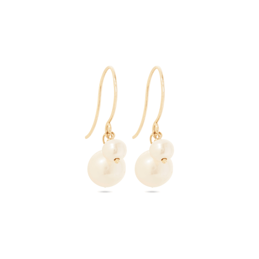 stone and strand Buddy Pearl Hook Earrings