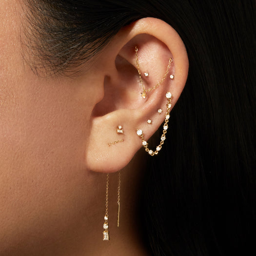 Stone And Strand Chain Of Diamonds Double Stud