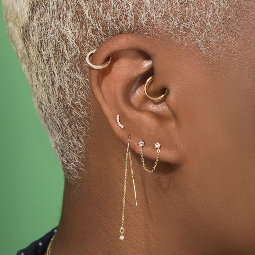 Stone And Strand Chained Topaz Double Earring