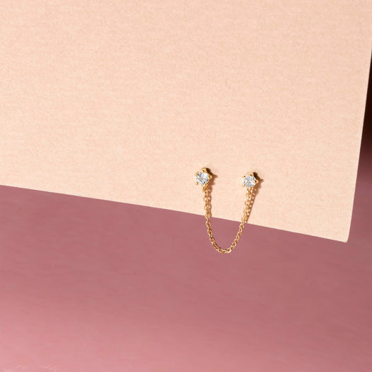 Stone And Strand Chained Topaz Double Earring