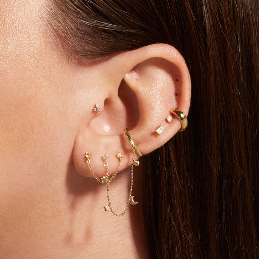 Stone And Strand Chained Topaz Double Earring