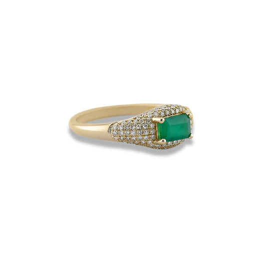 Stone And Strand Claudia Emerald Signet Ring