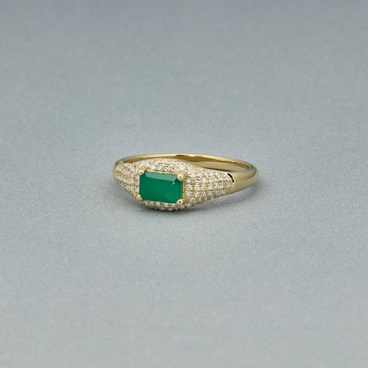 Stone And Strand Claudia Emerald Signet Ring