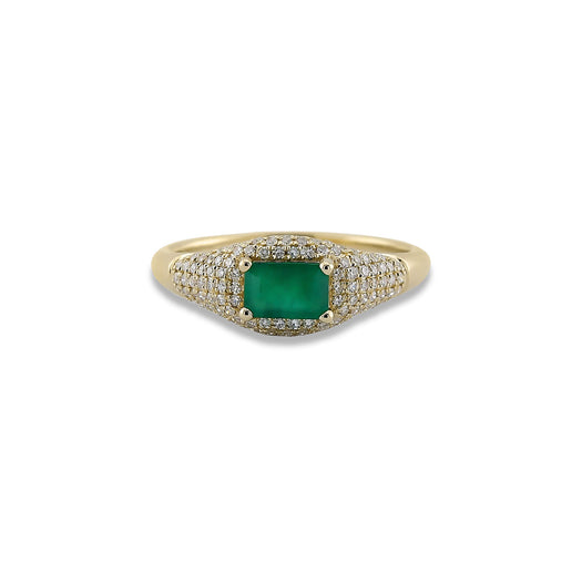 stone and strand Claudia Emerald Signet Ring