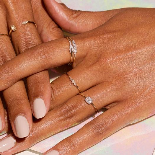 Stone And Strand Clustered Diamond Ring