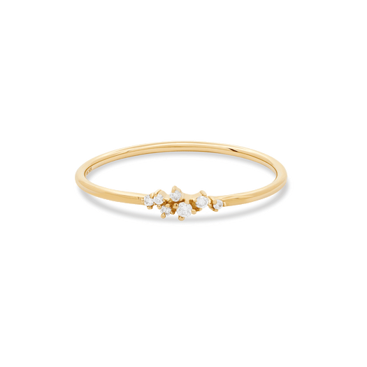 stone and strand Clustered Diamond Ring