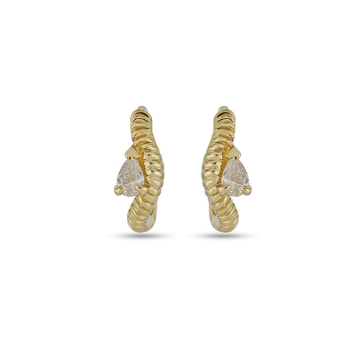 stone and strand Cobra Diamond Wave Ear Huggie
