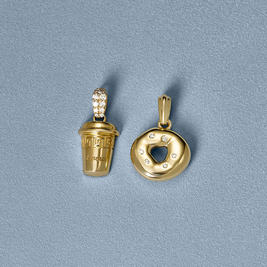 stone and strand Coffee Meets Bagel Charm Set