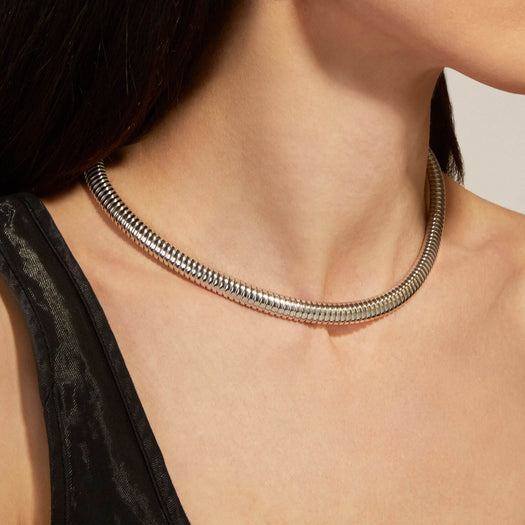 Stone And Strand Coil Royale Silver Collar