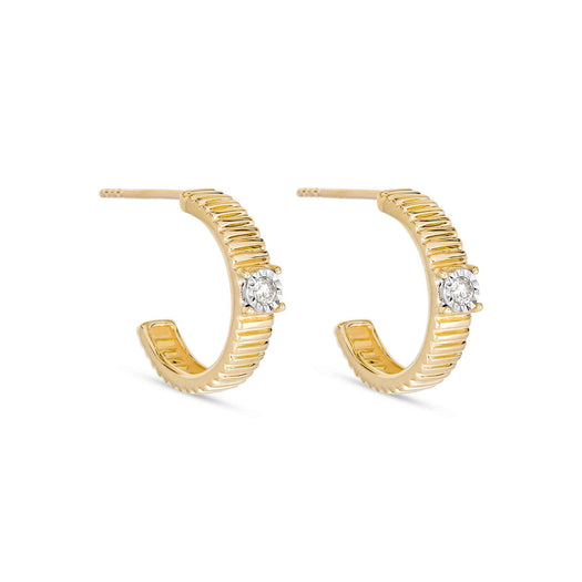 stone and strand Dainty Diamond Pirouette Hoops