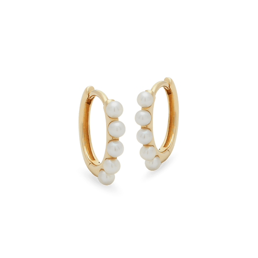 stone and strand Dainty Dive Deep Pearl Huggies