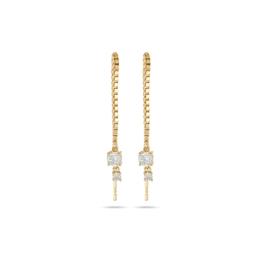 Stone And Strand Diamond Block Chain Drop Earring