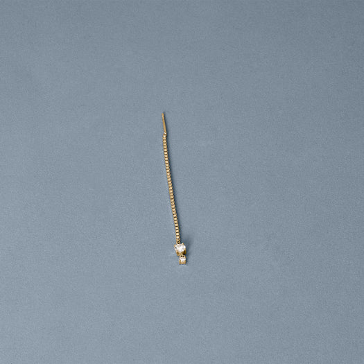 Stone And Strand Diamond Block Chain Drop Earring